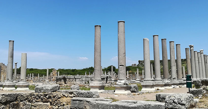 COME AND ERECT A COLUMN IN PERGE